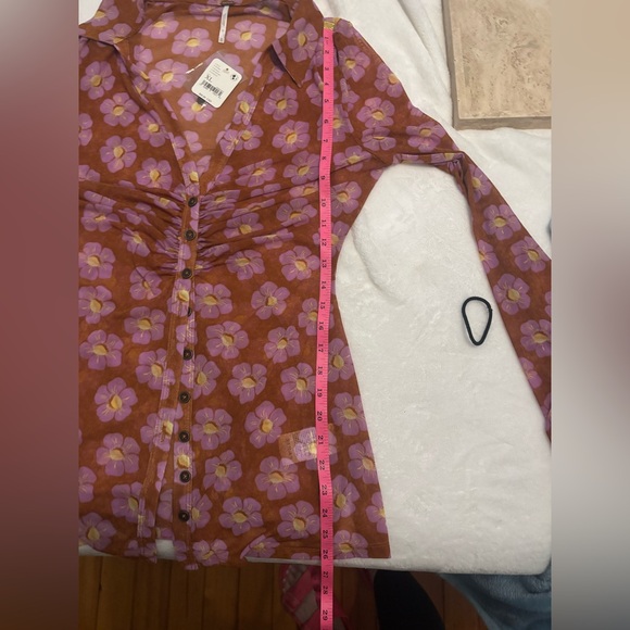 Free People Floral Button-Up Women's Top XL NWT - Picture 5 of 5